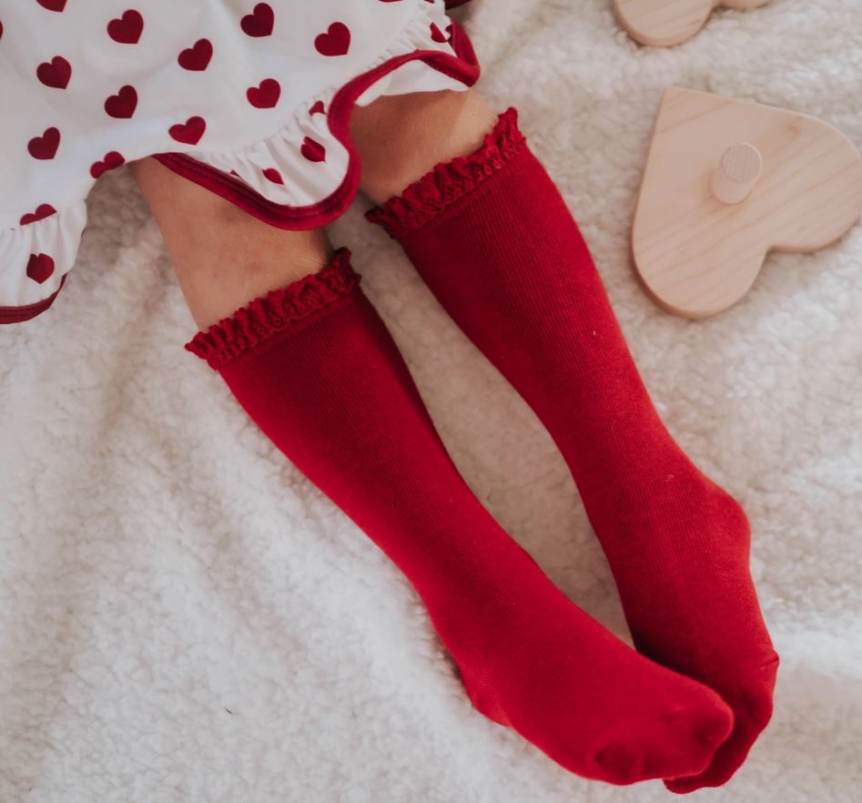 Little Stocking Co. Lace Top Knee High MULTIPLE COLORS!