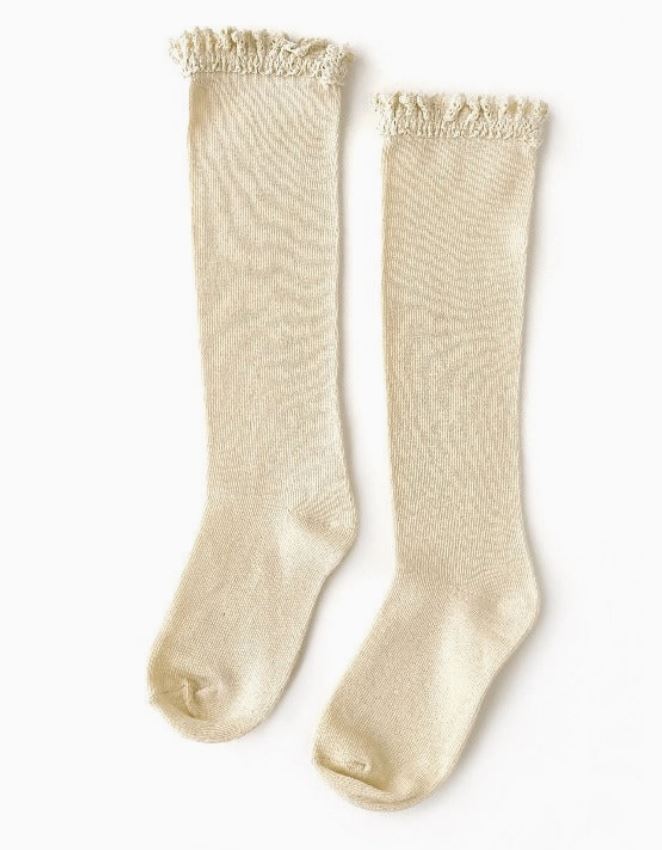 Little Stocking Co. Lace Top Knee High MULTIPLE COLORS!
