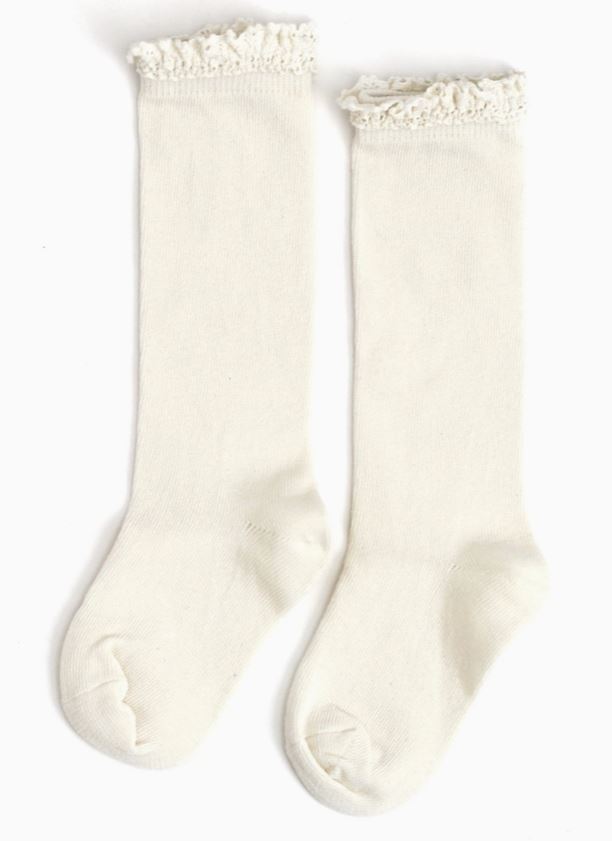 Little Stocking Co. Lace Top Knee High MULTIPLE COLORS!