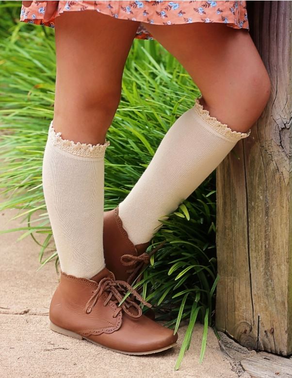 Little Stocking Co. Lace Top Knee High MULTIPLE COLORS!