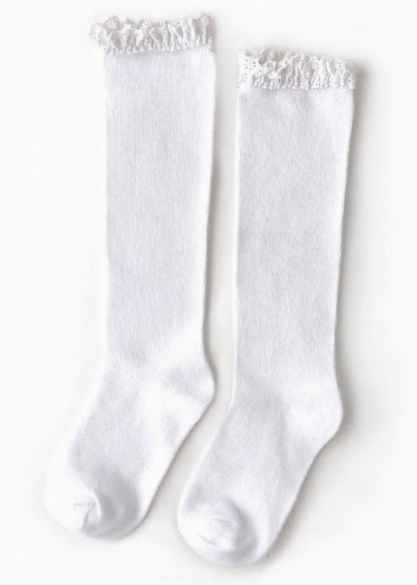 Little Stocking Co. Lace Top Knee High MULTIPLE COLORS!