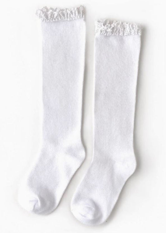 Little Stocking Co. Lace Top Knee High MULTIPLE COLORS!