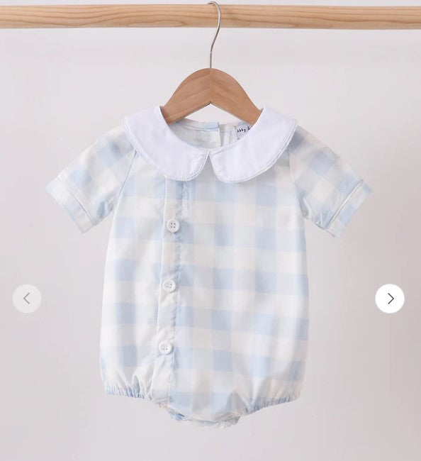 Abby & Evie Blue gingham bubble