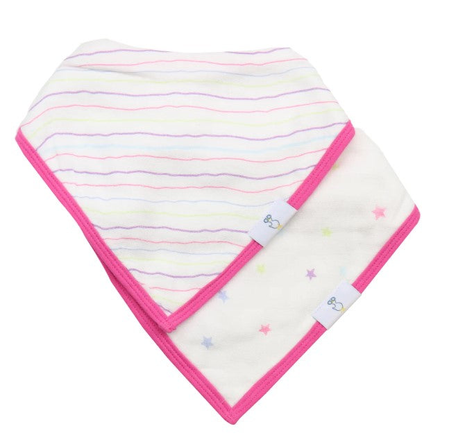 Bold & Bright Muslin & Terry Cloth Bib Set - Stripes and Stars