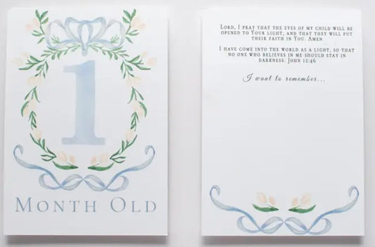Baby Monthly Milestone Cards, Blue