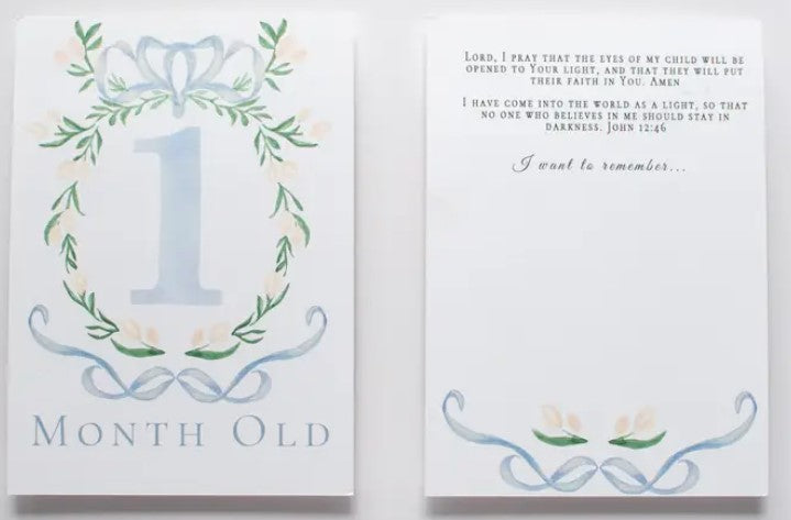 Baby Monthly Milestone Cards, Blue