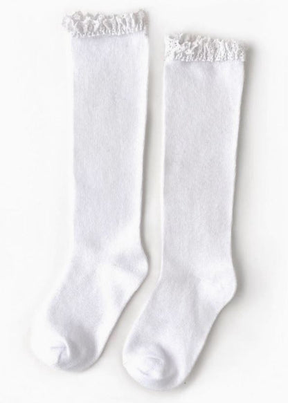 Little Stocking Co. Lace Top Knee High MULTIPLE COLORS!