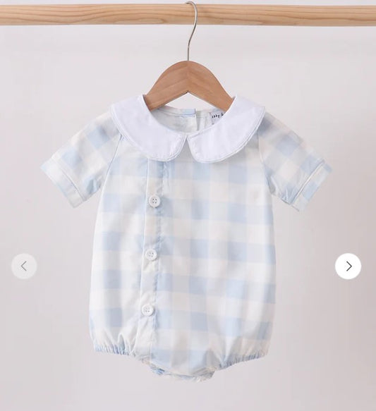 Abby & Evie Blue gingham bubble