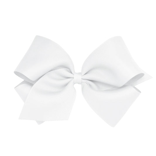 Wee Ones Bow Size King Grosgrain WHT  White Bows