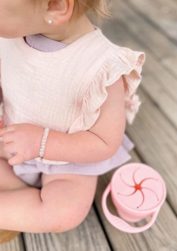 Ali + Oli Muslin Ruffle Bib Pink