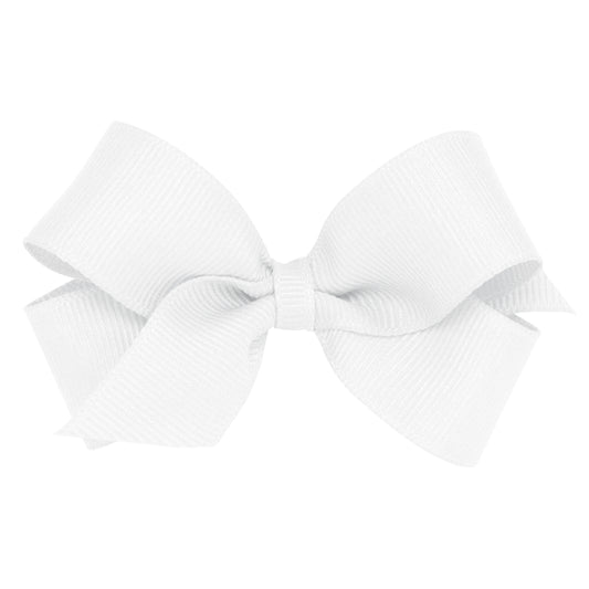 Wee Ones Bow Size Mini Grosgrain WHT  White Bows