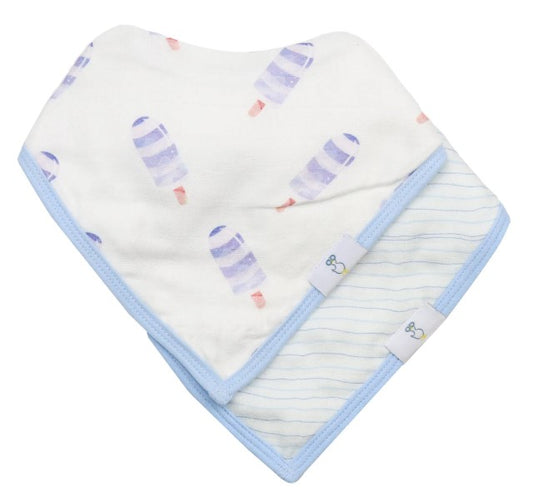 Bestselling Muslin & Terry Cloth Bib Set - Popsicles and Stripes