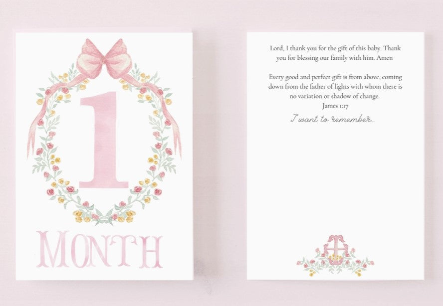 Baby Monthly Milestone Cards, Pink