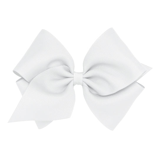 Wee Ones Bow Size Mini King Grosgrain WHT  White Bows